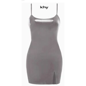 Khy x Poster Girl Silver grey Latex Mini Dress AD00124-SIL-S Size Small